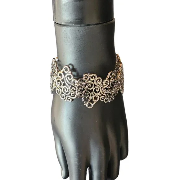 Silver Filigree Stretch Bracelet - Picture 2 of 5